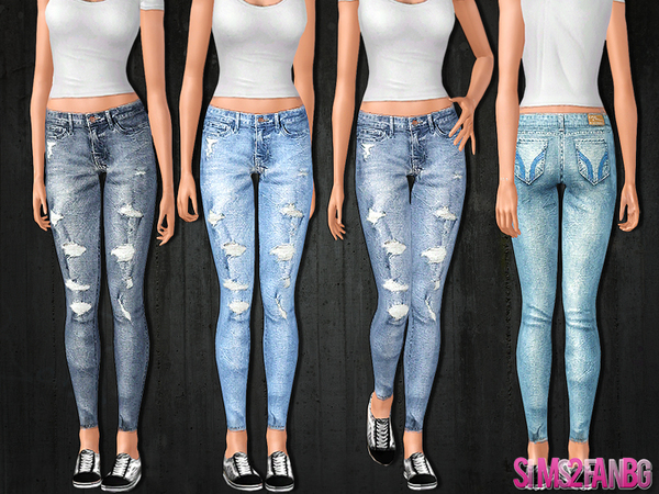 sims2fanbg's 466 - Ripped skinny jeans