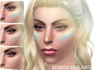 Sims 4 — Rainbow Highlighter by GramsSims — 3 Swatches 1 - High Rainbow 2 - Low Rainbow 3 - No Rainbow (Only Highlighter)