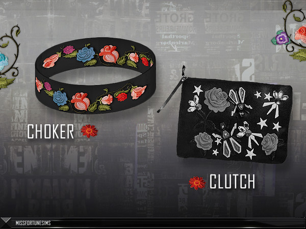 Sims 4 — MFS EMB Choker by MissFortune — Standalone, HQ texture, HQ mod compatible, new mesh by me.