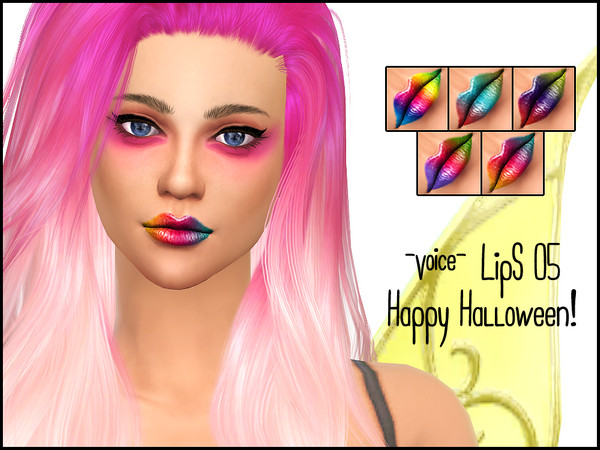 Sims 4 — Voice Lips 05 by lancangzuo1142 — Lipstick in 10 colors. Happy Halloween!