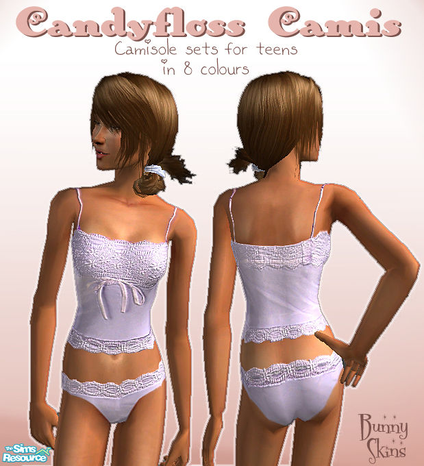 The Sims Resource - Candyfloss Camis for Teens: Lilac