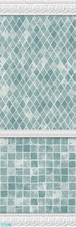 Sims 2 — Provincial Set-French Blue Tile Wall by froilan — Part of the Provincial Decorating Set Part 4. Custom moldings