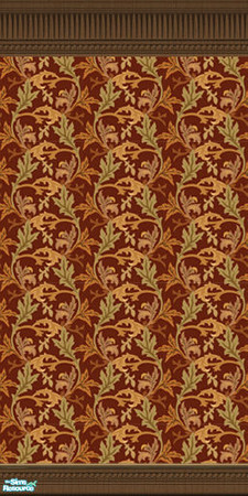 Sims 2 — Sheffield Wall Covering by lwilfong — This wallpaper is of the same classic design as the bedding. The dark