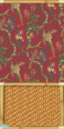 Sims 2 — Red Jungle Vines Set - #3 by tamlfra — If you like bright colors, in tropical patterns, then you may love this