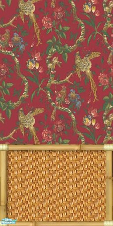 Sims 2 — Red Jungle Vines Set - #2 by tamlfra — If you like bright colors, in tropical patterns, then you may love this