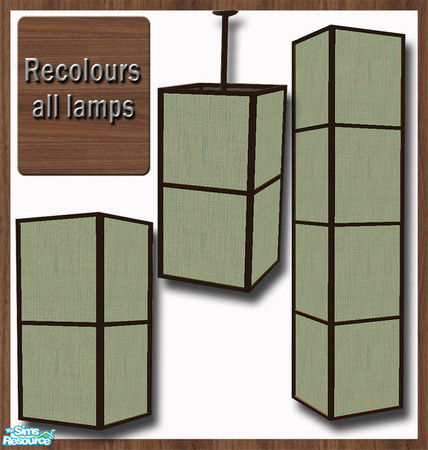 Sims 2 — SUEDE Living Lamps Recolour by simtomatic — This file recolours all lamps in this set.