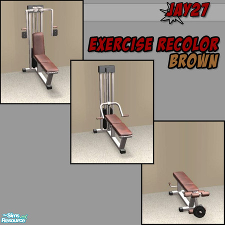Sims 2 — Exercise Equipment Recolors - Brown by Jay27 — BROWN: Matching set of the exercise equipment. Works for all