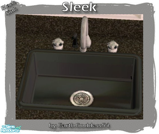 Sims 2 — Sleek Kitchen - Sink by EarthGoddess54 — Extra deep and durable kitchen sink in sleek black. Made to match the