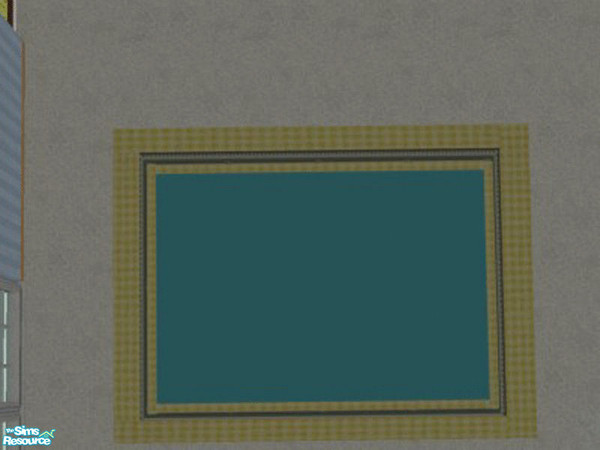 Sims 2 — Iceblue Livingroom -Rug by MysticVelvet — Blue rug with yellow gingham borders. Please download the Mesh at