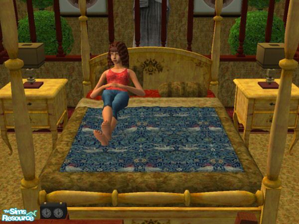 Sims 2 — Birds Bedroom - Bedding by Vampire Flame — Alyssa seems to find her new bed cover very comfortable! Hopefully