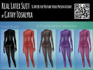 Sims 4 — Real Latex Suit by cathymeow — Real Latex Suit 1 Solid Black Tone and 4 Transparent tones. Standalone based on