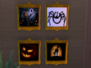 Sims 4 — Halloween Paintings by SkullSky — 4 Halloween Style Paintings.