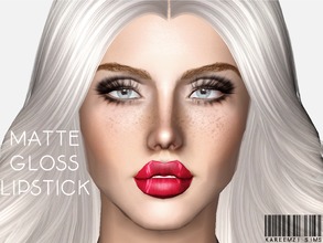 Sims 3 — Matte Gloss Lipstick by KareemZiSims2 — A smooth layer of Matte Lipstick covered with a glossy shine. Enjoy! :*