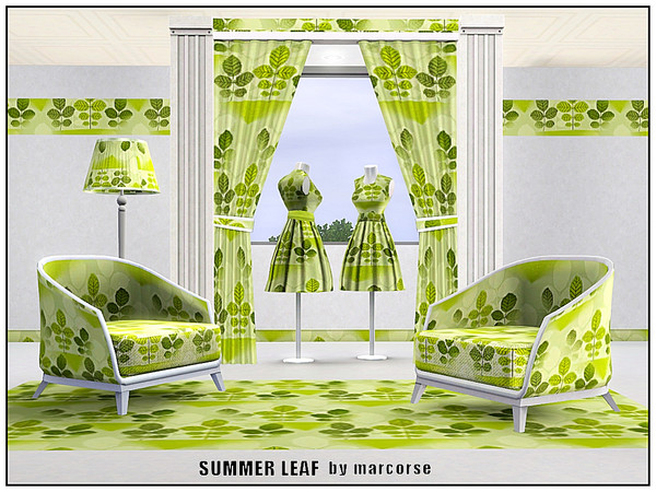 Sims 3 — Summer Leaf_marcorse by marcorse — Themed pattern: Summer foliage in shades of green