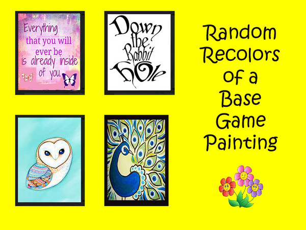 Sims 4 — Random Painting Recolors by Rosannep — Recolors of a base game painting.