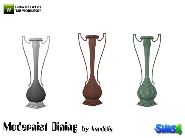 Sims 4 — kardofe_Modernist Dining_Vase2 by kardofe — Stylized modernist style vase with three different textures 