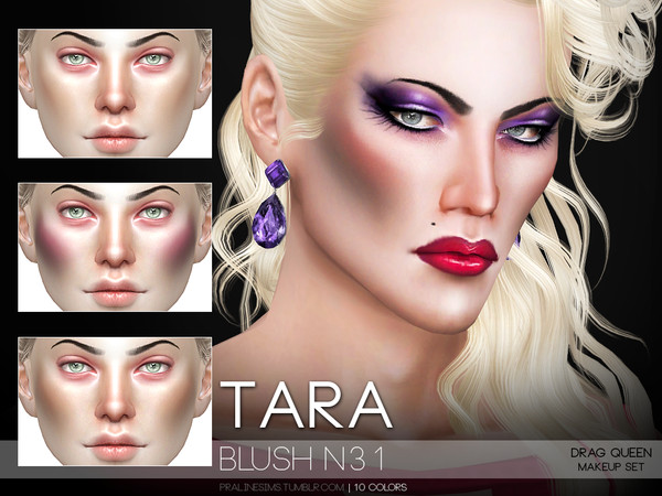 Sims 4 — Tara Blush N31 by Pralinesims — Blush in 10 colors
