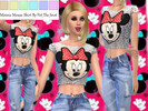 Sims 4 — Minnie Mouse Crop Top {PTS} by Pot_The_Snot — Top for the Sims 4, do not copy.