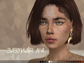 Sims 4 — Mimilky | Babyhair N4 by Daerilia — Enabled for all simmies Skin detail category [DimpleLeft] 20 colors, custom