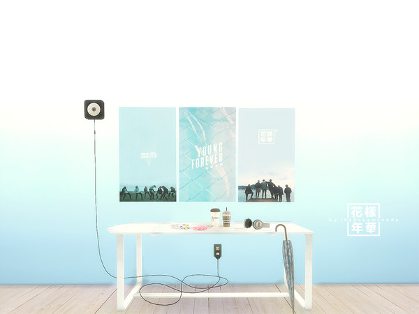 Sims 4 — BTS - YOUNG FOREVER Poster by iCedxLemonAde — 18 swatches l 5 Packages as a set l Separated into 4 swatches per