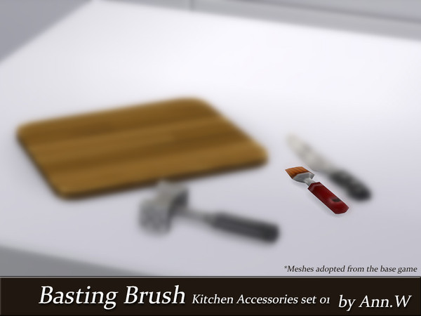 Sims 4 — Basting Brush - Kitchen Accessories Set 01 by annwang923 — Adopted from the base game. I modified them to show