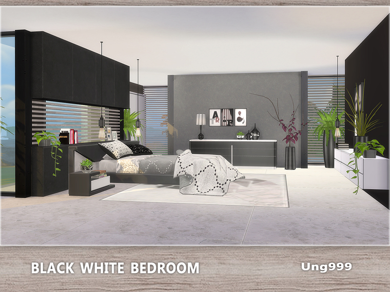ung999's black white bedroom