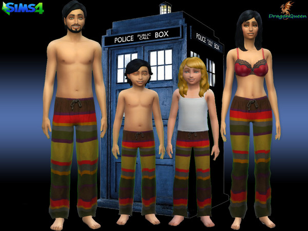 Sims 4 — Baker Scarf Pant Set by DragonQueen — When you're just lounging around the house on a rainy day, binging on