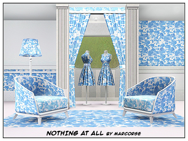 Sims 3 — Nothing at All_marcorse by marcorse — Abstract pattern: mindless blue blobs on white - representing nothing at