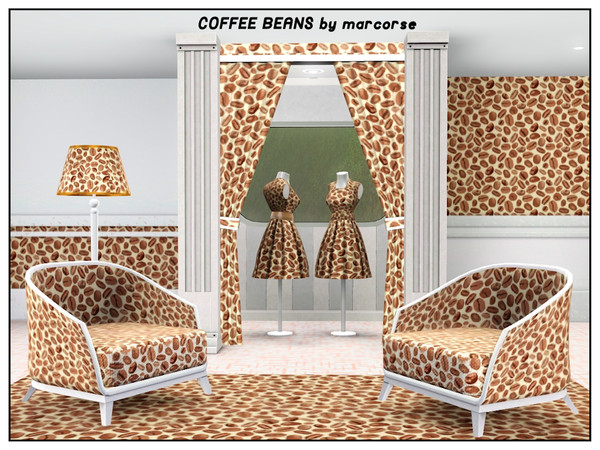 Sims 3 — Coffee Beans_marcorse by marcorse — themed pattern: allover design of coffee beans