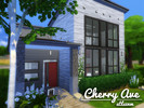 Sims 4 — Cherry Ave |No CC| by atlsznm — A tiny contemporary house for a single sim or a couple. It has 1 floor - the