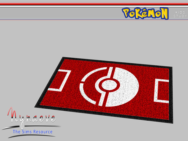 Sims 3 — Pokemon Battle Rug by NynaeveDesign — Pokemon Kids Study - Battle Rug Located in: Decor - Rug Price: 50 Tiles: