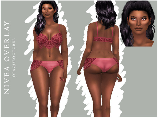 Sims 4 — Nivea Skin Overlay by OpaqueOctober — There's two version of this skin, highlighted and matte. There's also 2