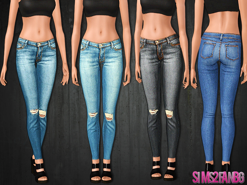 sims2fanbg's 471 - Ripped skinny jeans