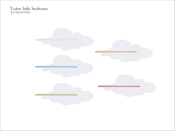 Sims 4 — [Twins kidsroom] - wall shelf v02 by Severinka_ — Wall shelf v02 From the set of 'Twins kidsroom' 5 colors