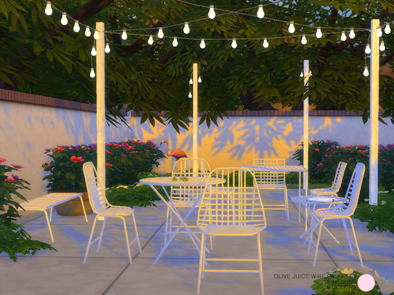 The Sims Resource Olive Juice Wire Patio Set - How To Turn Garden Into Patio Sims 4 Cc