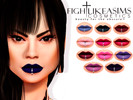 Sims 4 — LIPSTICK FEMALE  by fightlikeasims — 12 Swatches. 12 Colors. Hey guys! I created another package of lipsticks
