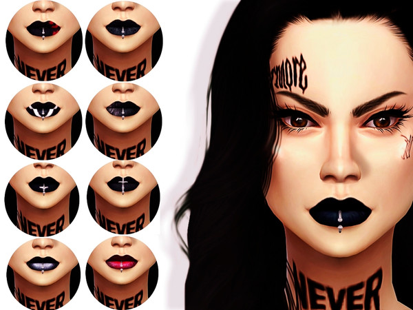 Sims 4 — LIPSTICK HORROR by fightlikeasims — TERMS OF USE I only allow editing for personal use only. Do not recharge my