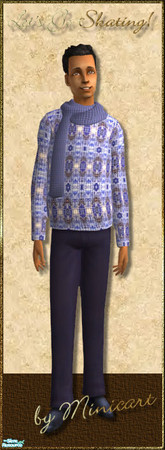 Sims 2 — Let's Go Skating! - In Blue by minicart — Smart warm blue outerwear for your adult male Sim.