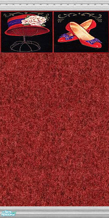 Sims 2 — Red Hats - Wallpaper by Lorah — Build your Red Hats club house with hat and shoes in red and purple.