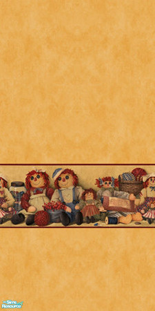 Sims 2 — TL - Raggedy Ann Grow-Up Wallpaper by TabbyLou — Wallpaper for Raggedy Ann & Friends Grow-Up set recolors. I