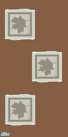Sims 2 — torn leaf by skinflin — brown fawn wall with leaf patterns..