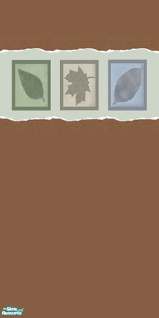 Sims 2 — 3leave mirror by skinflin — brown fawn wall with leaf patterns..