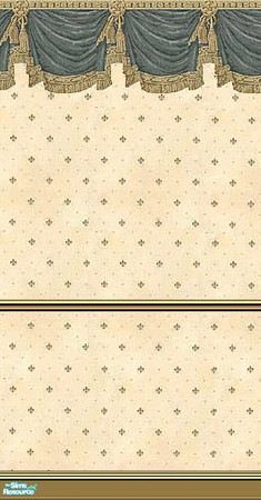 Sims 2 — Green Diamonds Victorian - wall by fizz bomb — a traditional victorian wallpaper with green swag & small