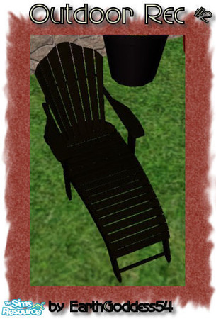 Sims 2 — Outdoor Rec #2 - Chaise Lounge (Black) by EarthGoddess54 — Part of the Outdoor Rec #2 set - matches my Flowers