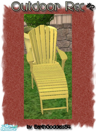 Sims 2 — Outdoor Rec #2 - Chaise Lounge (Yellow) by EarthGoddess54 — Part of the Outdoor Rec #2 set - matches my Flowers