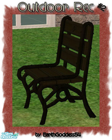 Sims 2 — Outdoor Rec #2 - Chair (Black) by EarthGoddess54 — Part of the Outdoor Rec #2 set - matches my Flowers Galore