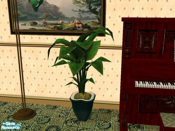 Sims 2 — Green Diamonds Victorian - rubber plant by fizz bomb — a rubber plant with dark green pot, part of Green