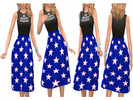 Sims 4 — Simple Dress with stars - Dine Out needed by Qubeczekk — Dress with asterisks at the bottom with a background in