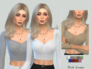Sims 4 — Cassy Crop Top by Karla_Lavigne — -9 Variarions - For female - Custom Thumbnail - Everyday-party