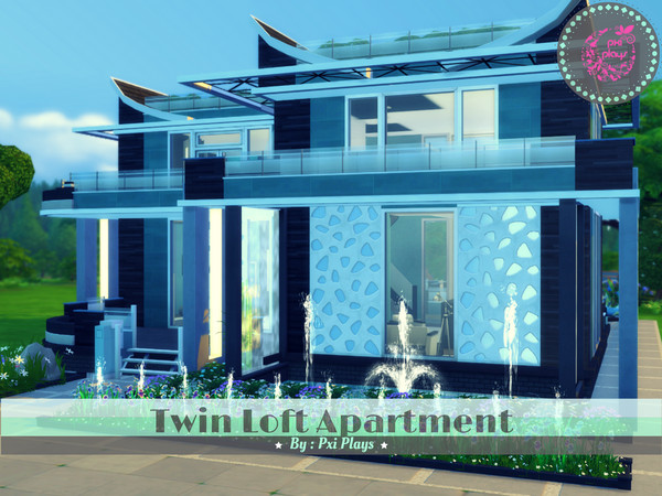 Sims 4 — Twin Loft Apartment by PxiPlays — Modern Twin Loft Apartment is built in Oasis Springs at the Granada Place lot